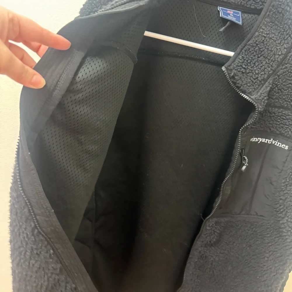 Vineyard Vines Sherpa SuperShep Vest Black Mens Xl